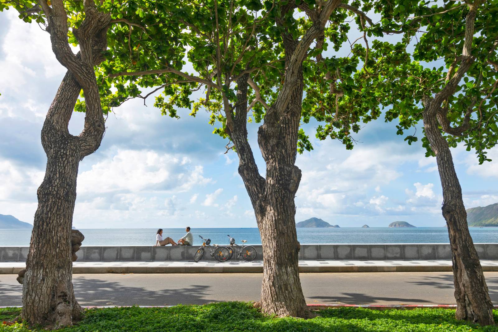 couple enjoying the sea view on Con Dao island