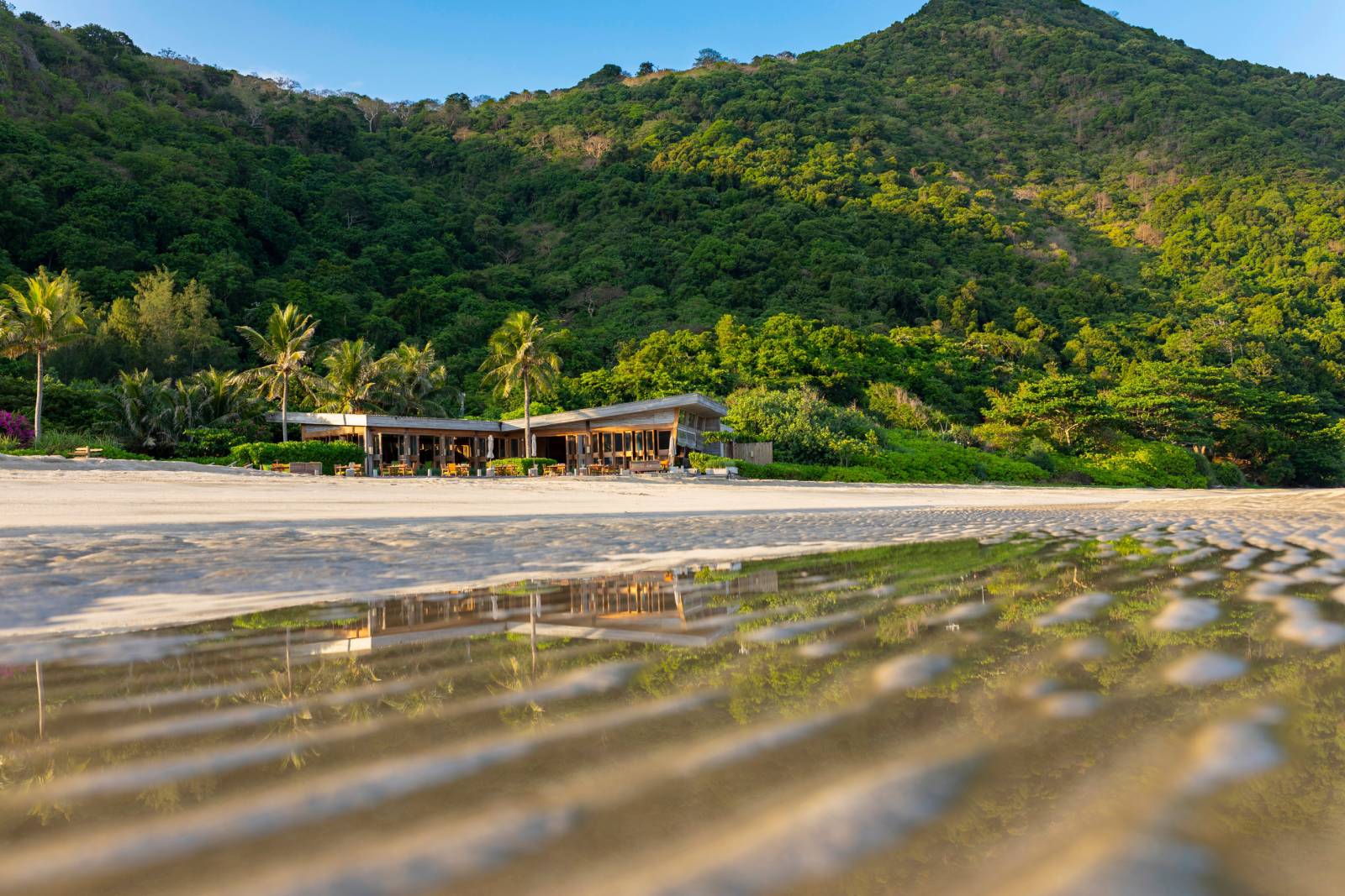 By the Beach restaurant with Lo Voi mountain behind