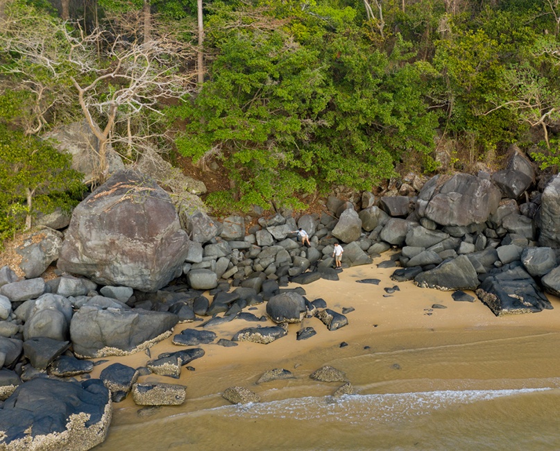 Woman trekking on Con Dao island