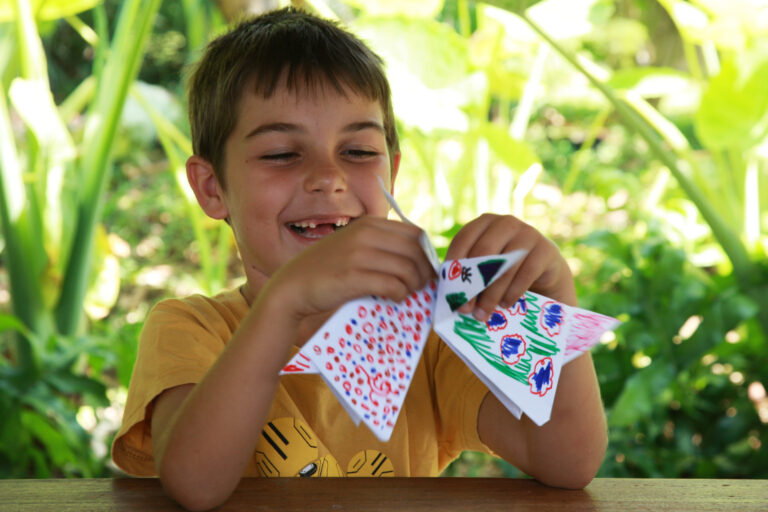 Kids club, origami class at six senses con dao